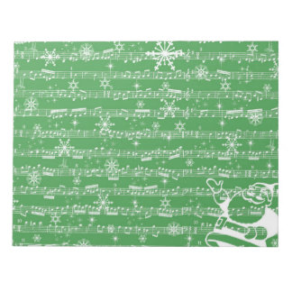 Vintage Green Christmas Musical Sheet Notepad