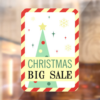 Vintage Green Christmas Sale Window Cling