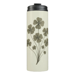 Vintage Green Clover Thermal Tumbler