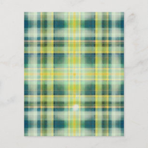 Vintage Green distressed plaid pattern paper sheet