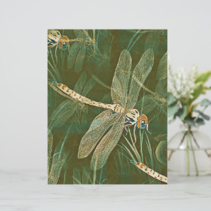 Vintage green dragonfly