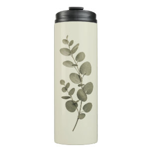 Vintage Green Eucalyptus Branch Thermal Tumbler