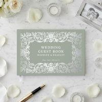 Vintage Green Floral Foil Wedding Personalised