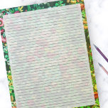 Vintage Green Floral Lined Stationery College Rule Notepad<br><div class="desc">College Ruled Notepad - Standard Letter Size Pages - 8.5" X 11" with Lightly Lined with Black College Ruled Lines on Each Page for Easy Writing - One Sided Notebook Paper with a Gorgeous Chic Vintage Green Floral Design Background.</div>