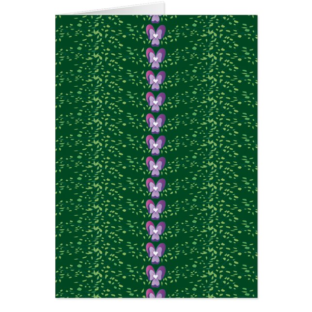 Vintage Green Floral Violets wallpaper pattern (Front)