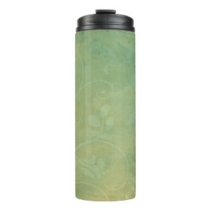 Vintage green flourish texture thermal tumbler