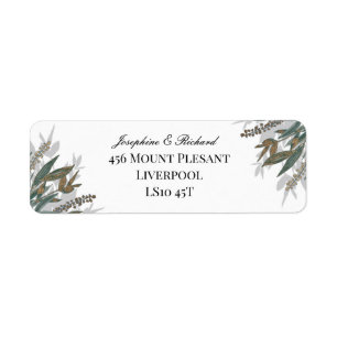 Vintage Green Foliage Return Address Lable Label