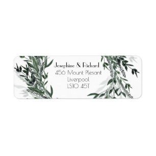 Vintage Green Foliage Return Address Lable Label