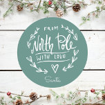 Vintage Green From the North Pole Santa Christmas  Classic Round Sticker<br><div class="desc">Vintage Green From the North Pole Santa Christmas Classic Round Sticker Add a touch of timeless holiday charm to your Christmas gifts and decorations with this "From the North Pole" Christmas classic round sticker. This retro and vintage green and white design evokes the nostalgia of Christmas past while offering a...</div>