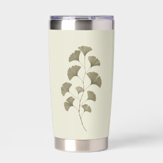 Vintage Green Ginkgo Leaves Insulated Tumbler