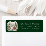 Vintage Green Handwritten Script Return Address Return Address Label<br><div class="desc">For your invitations or greeting cards this Christmas. Personalise with your own text.</div>