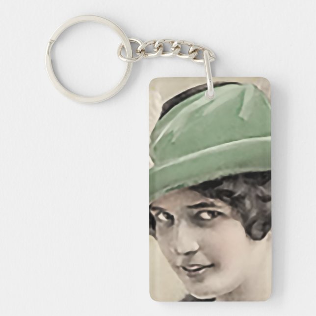 Vintage Green Hat Keychain (Front)