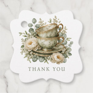 Vintage Green High tea Favour Tag