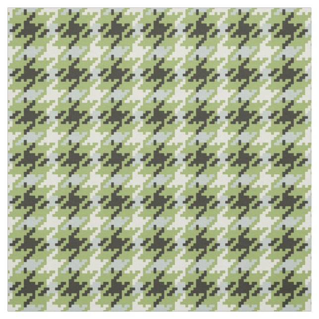 Vintage green houndstooth plaid pattern fabric (Swatch)