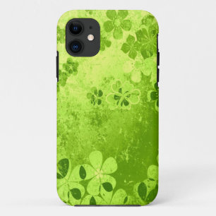 Vintage green lime floral pattern 2 iPhone 11 case