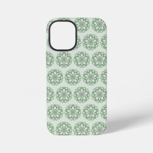 vintage green lotus pattern iPhone 12 mini case