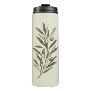 Vintage Green Olive Branch Thermal Tumbler