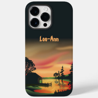 Vintage Green Orange Red Landscape Sunset  Case-Mate iPhone 14 Pro Max Case