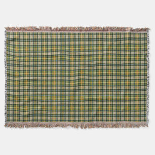 Vintage Green orange St Patrick plaid pattern   Throw Blanket