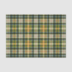 Vintage Green orange St Patrick plaid pattern  Tissue Paper