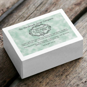 Vintage Green Parchment Waterproof Soap Box Label