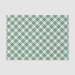 Vintage Green Plaid Check Tissue Paper