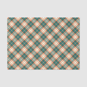 Vintage Green Plaid Chequered Tissue Paper