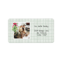 Vintage Green Plaid Return Address