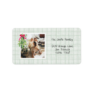 Vintage Green Plaid Return Address Label