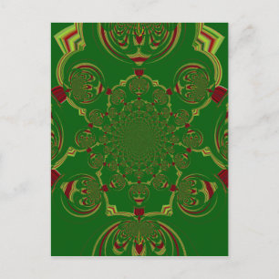 Vintage Green Postcard