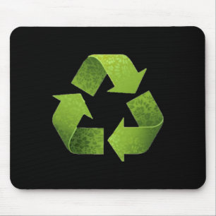 Vintage Green Recycle Symbol Novelty Earth Day Rec Mouse Pad