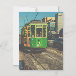 Vintage Green San Francisco Streetcar Postcard