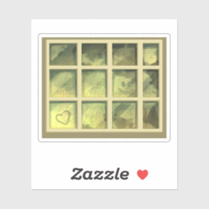 Vintage Green Scrapbook Sticker Window