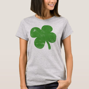 Vintage Green Shamrock Ladies T-Shirt