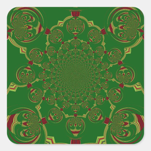 Vintage Green Square Sticker (Front)