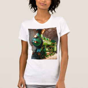 Vintage Green Steam Locomotive – Classic Industria T-Shirt