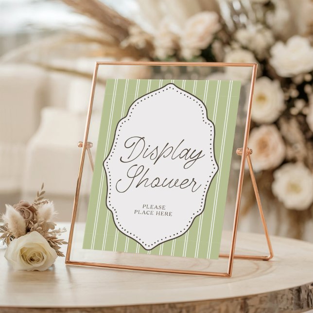 Vintage Green Stripe Display Shower Sign (Creator Uploaded)