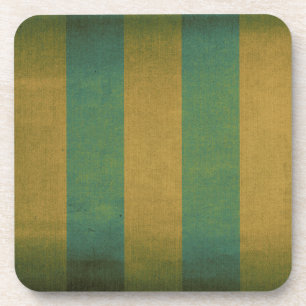 Vintage green striped deck chair cover coaster