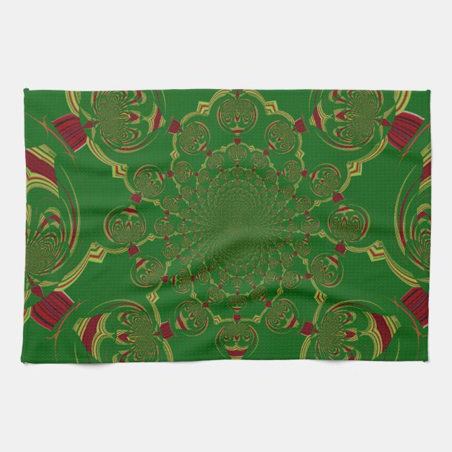 Vintage Green Tea Towel (Horizontal)