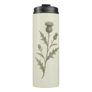 Vintage Green Thistle Thermal Tumbler