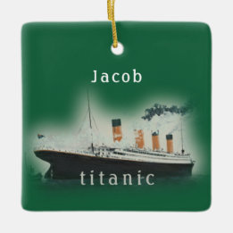 Vintage Green Titanic Christmas Ceramic Ornament