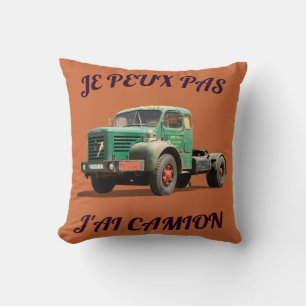 Vintage Green Truck – Retro Truck Illustration Cushion