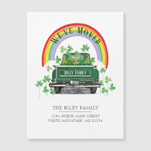 Vintage Green Truck Shamrock Rainbow Moving