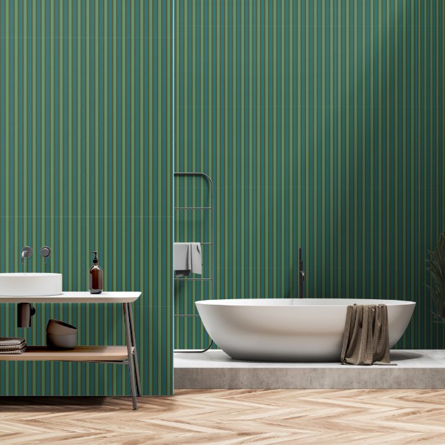 vintage green  wallpaper (Bathroom)
