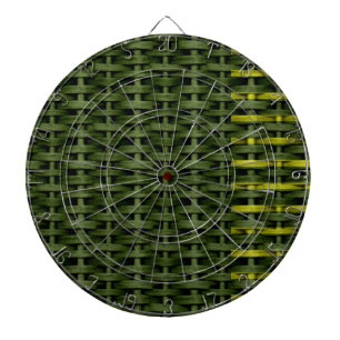 Vintage green wicker art graphic design dartboard