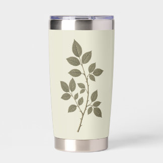 Vintage Green Wild Rose Branch Insulated Tumbler