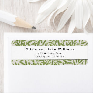 Vintage Green Willow Leaves Return Address Label