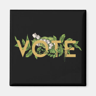 Vintage Greenery Floral Elegant Feminine Go Vote Magnet