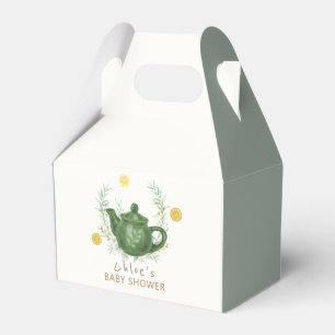 Vintage Greenery Orange Par-Tea Baby Shower  Favour Box