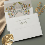 Vintage Greenery Royal Wedding Victorian Pattern Envelope<br><div class="desc">Our vintage-themed floral wedding envelopes are a true homage to the ageless Victorian styles. Painted in muted pastel shades, these envelopes exude the understated elegance that is a favourite for spring and summer weddings. Each envelope artfully blends strong yet soft details, creating a refined and romantic look that won't overpower...</div>